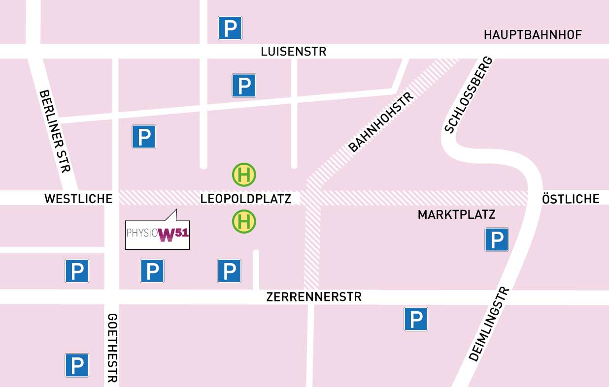 Physio W51 Physiotherapie Rehabilitation Prävention Anfahrtskizze